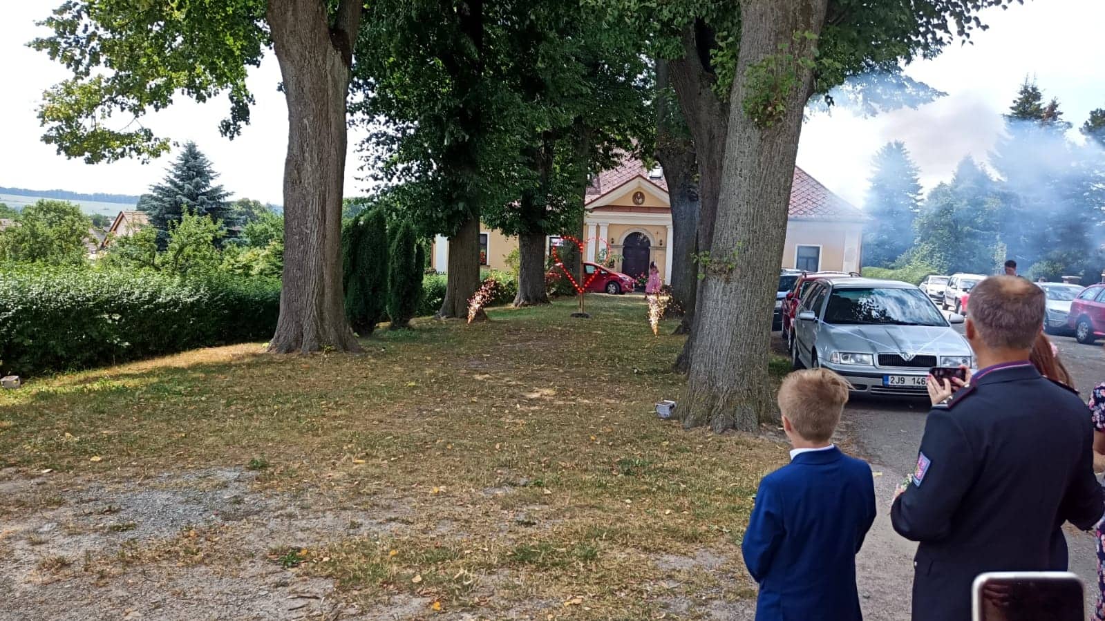 Denní ohňostroj na svatbě